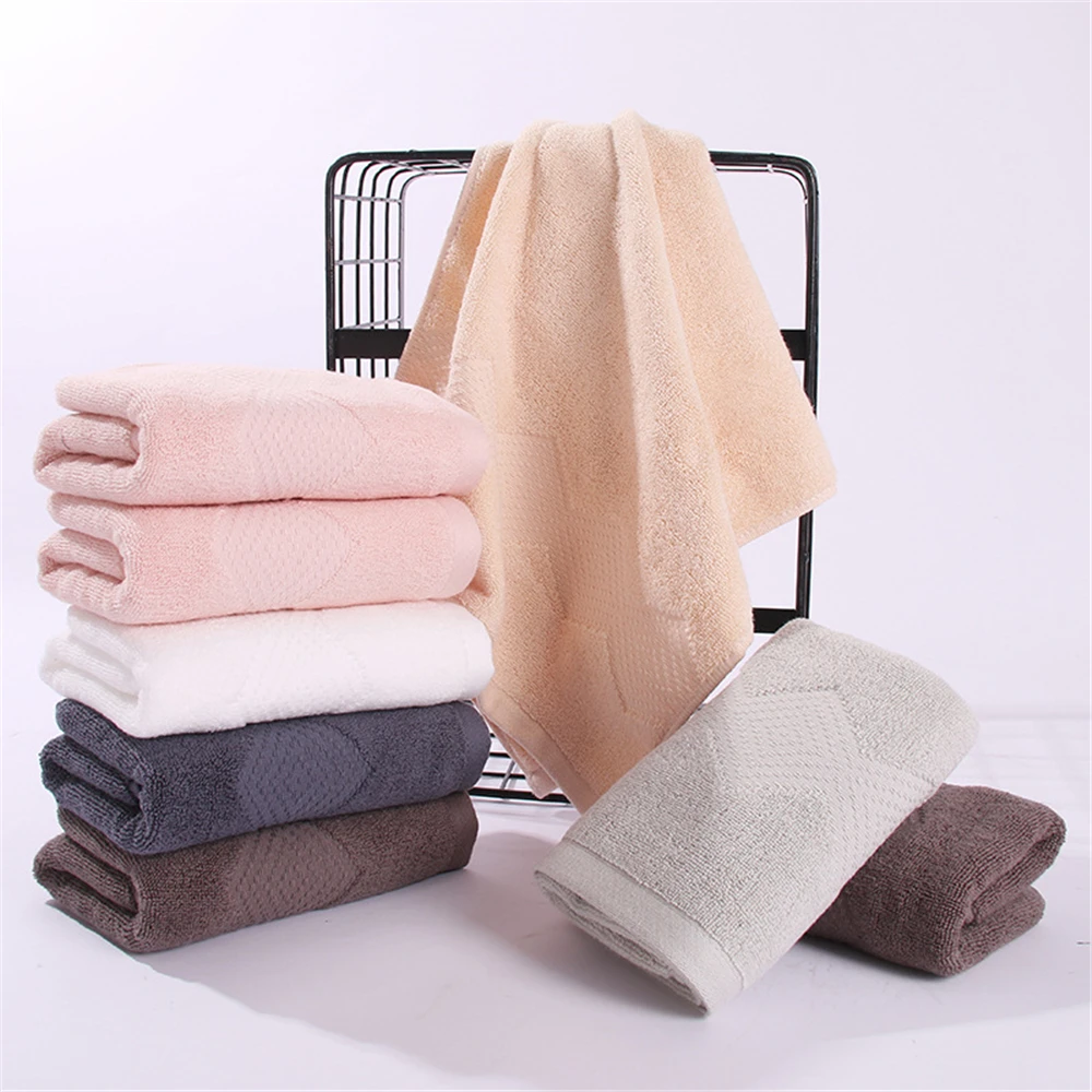 Women Men Soft 100 Cotton Face Bath Towel Set 70*140 34*74 cm
