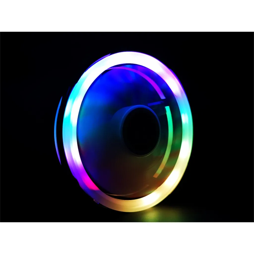 Двойной апертуры RGB 12 см 12 В с 65 светодиодный светильник охлаждения крутой компьютер вентилятор радиатора CPU pc чехол для компьютера Вентилятор охлаждения z0903