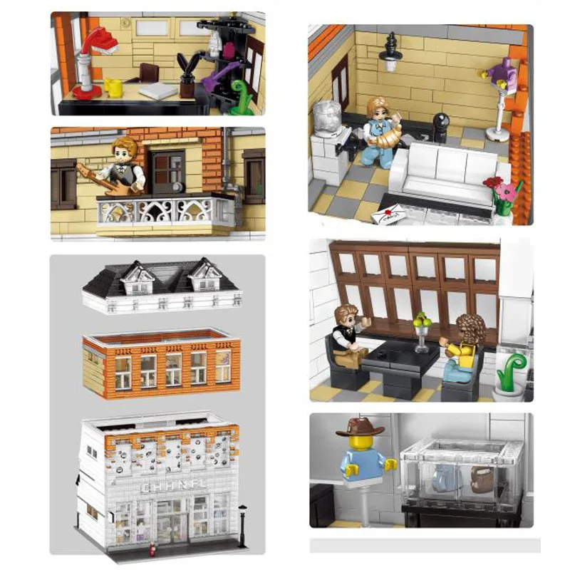 MOC Creator the Crystal Boutique набор совместим с lepining Street View Shop строительные блоки игрушки для