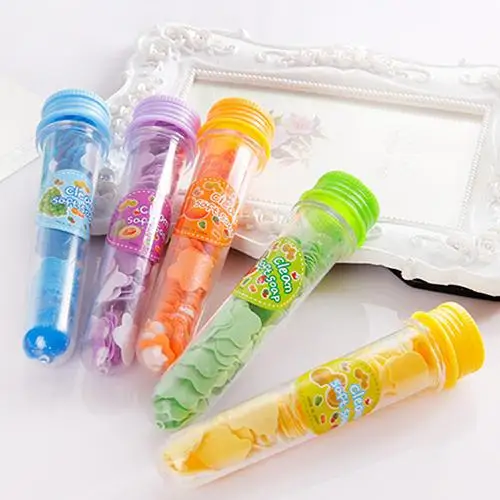 

Portable Body Washing Bath Test Tube Confetti Foaming Flower Paper Soap Slice
