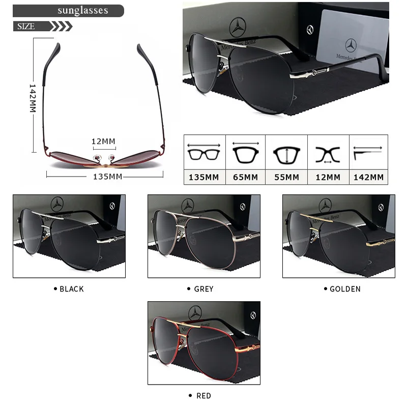 Люксовый бренд Mercede солнцезащитные очки мужские для вождения поляризованные очки для рыбалки Модные женские торговые очки Gafas de sol para hombre