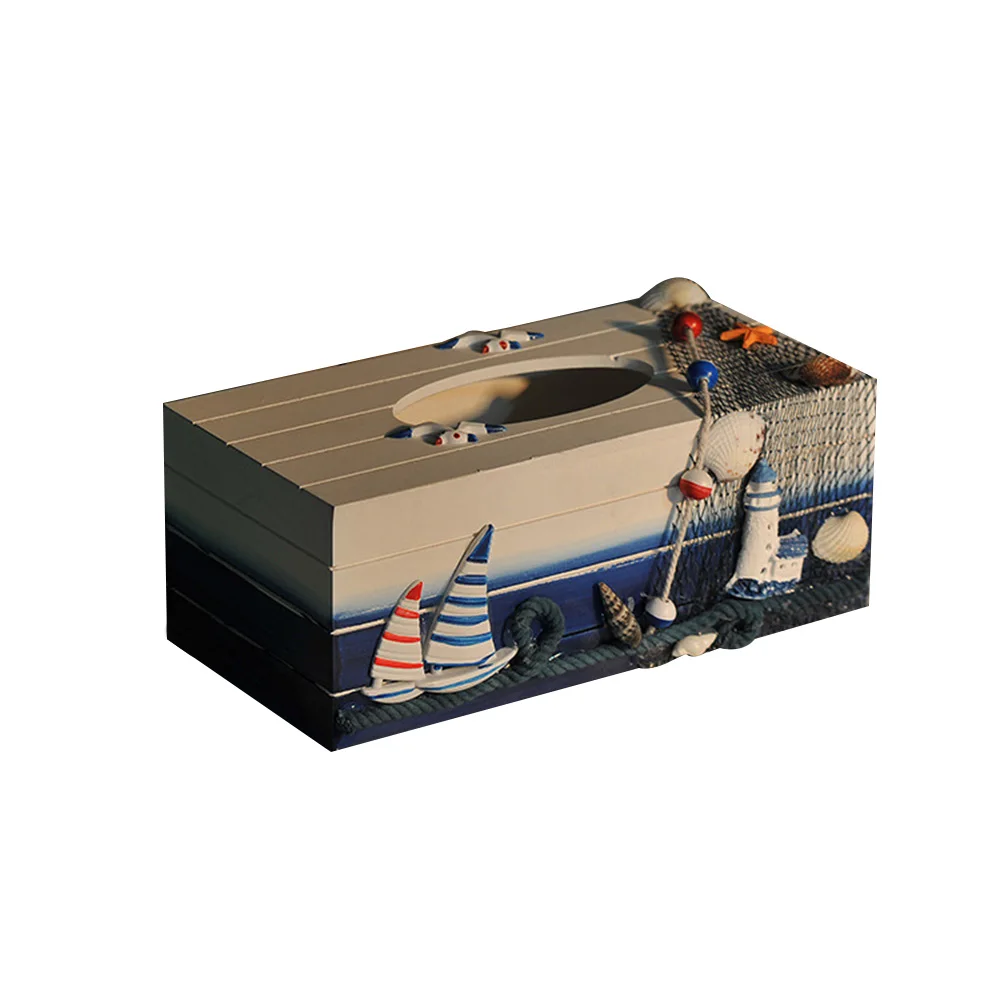 Wooden Tissue Box Mediterranean Style Multi Function Napkin Tray Multi Function Napkin Tray