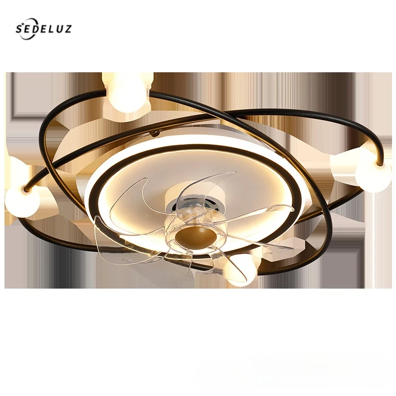 Nordic Simplicity Ceiling Fan for Living Room Bedroom Decor Ceiling Fan Lamp Ventilador Integrated Chandelier Lighting