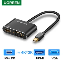 Ugreen de Mini DisplayPort a HDMI compatible con VGA adaptador Thunderbolt 2 convertidor de Cable DP para MacBook Air 13 superficie Pro 4 Mini DP