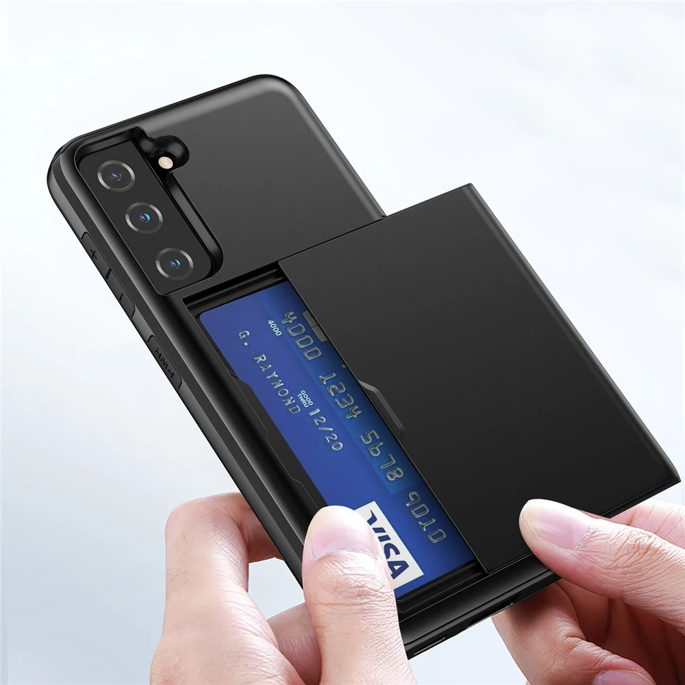 For Samsung S21 Plus Case Galaxy S22 Ultra Cover Hybrid Tough Slide Wallet Card Armor Case For Samsung S21 Ultra S Plus Case Mobile Phone Cases Covers Aliexpress