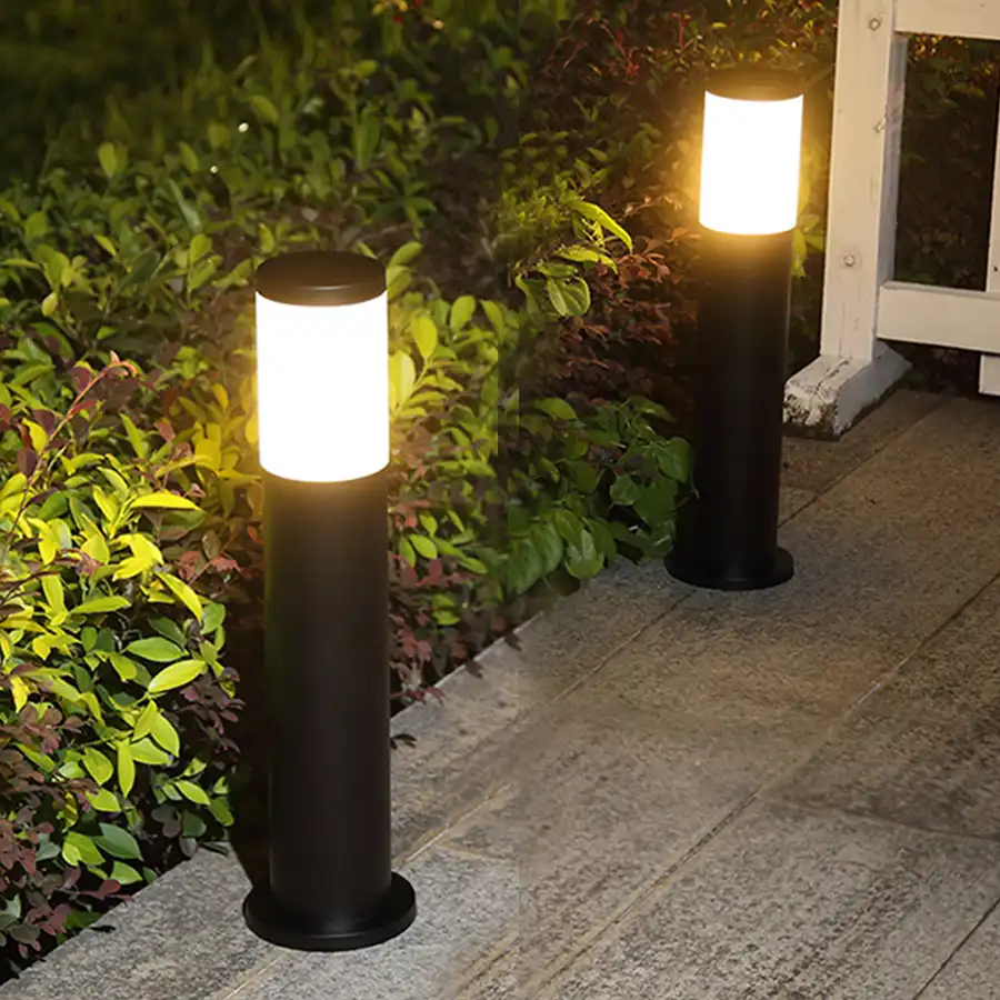 Thrisdar Lámpara de jardín para césped E27, lámpara LED impermeable