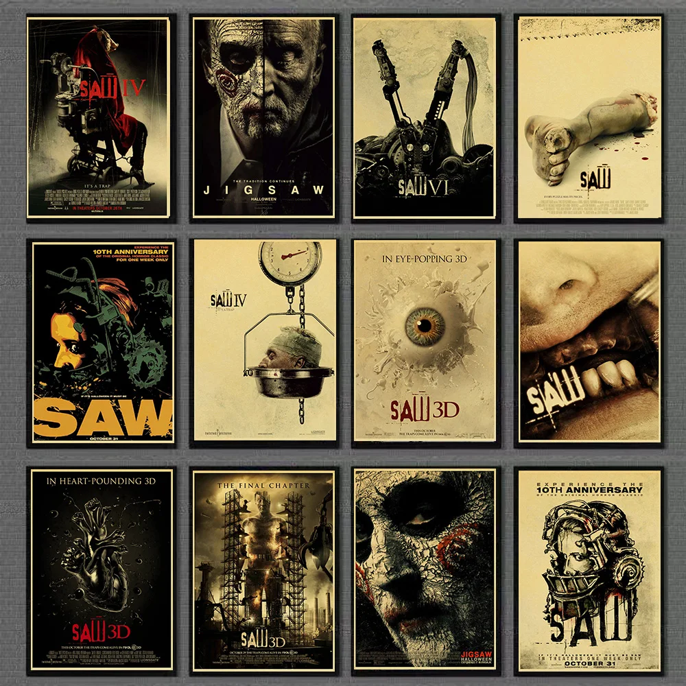 Kraft Horror Movie Poster Kraft Paper Wall Sticker Room Posters