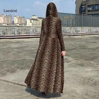 

Women Leopard Print Trench Coat Oversize Vintage Snake Patent Single Breasted Slim Waist Cardigan Streetwear Outerwear Coats