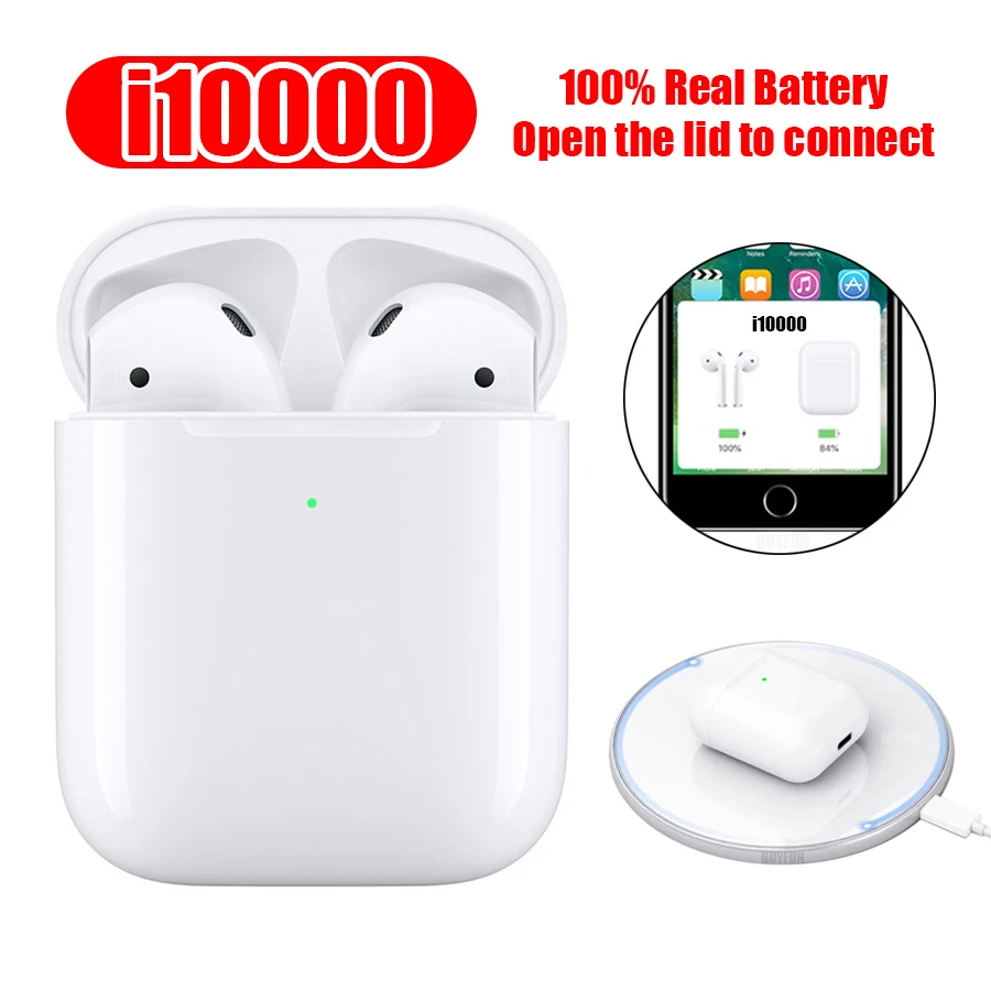 

i10000 TWS Bluetooth Earphone Wireless Charging Headset Touch Control Earbuds tws i10000 Pop Up 1:1 Not i500 i200 i100 i80 i12