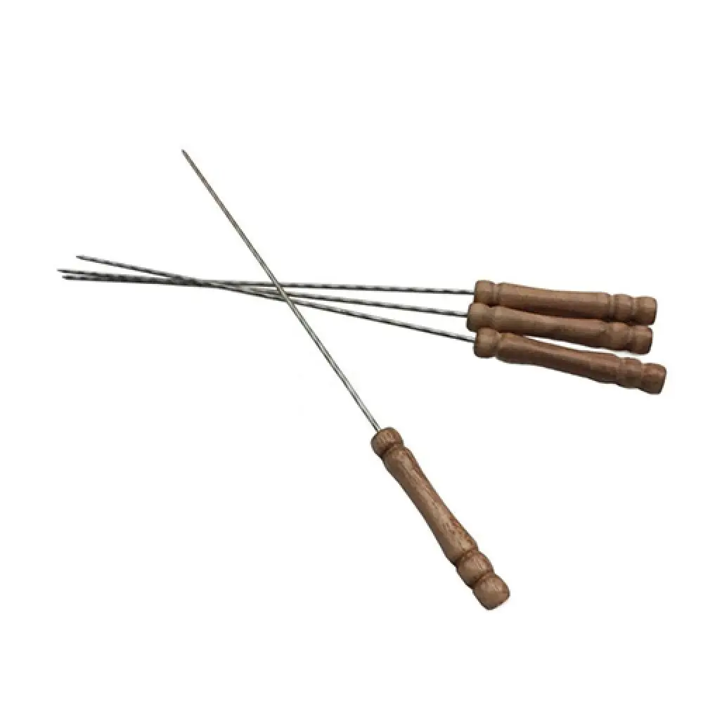 60% Hot Sale 10/12 Pcs Durable Outdoor Picnic BBQ Barbecue Skewers Roast Stick Stainless Steel Needle Kitchen Supplies