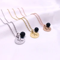 Stainless Steel 12mm Disc Initial Letter Alphabet Chain Necklace Creatively 26 Initial Name Couple Necklaces Lover Gift New 6