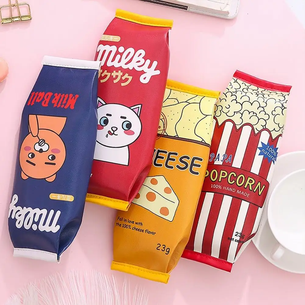 

Cartoon Snack Pattern Pencil Bag School Student's Portable Stationery Pencil CasePouch Office Students Kids Supplie