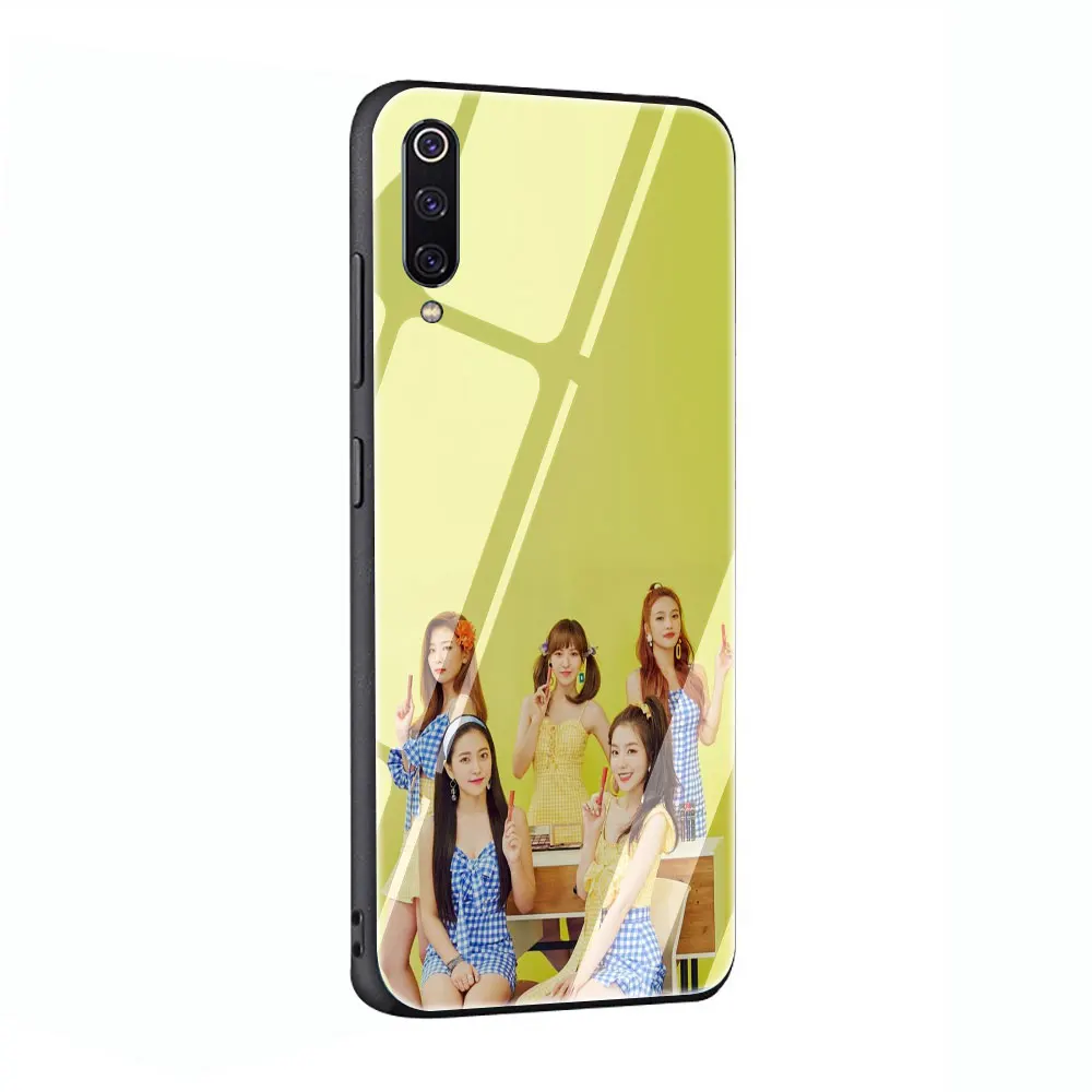 Красный бархат Kpop девушка закаленное стекло чехол для Xiaomi 8 Lite A1 A2 9 Redmi Note 5 6 7 Pro 6A 4X F1 - Цвет: G2