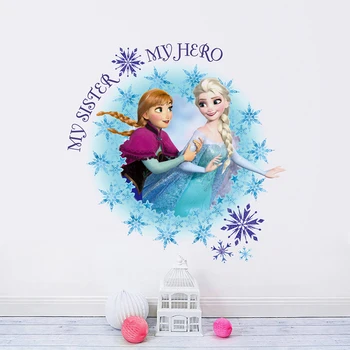 

Cartoon Disney Frozen 2 Movie Elsa Anna Princess Snowflake Wall Stickers For Home Decor Kids Rooms Wall Decal PVC Art Decoration