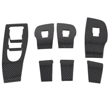 

Interior For Mazda 3 M3 2019 2020 ABS Carbon Fiber Style Car Armrest Window Switch Lift Cover Trims Auto Styling Accessories 7pc