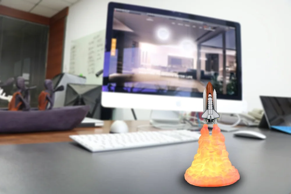 3D печать Космический Шаттл лампа перезаряжаемый ночник для любителей космоса луна лампа как украшение комнаты настольная лампа поддержка Прямая поставка