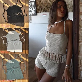 

Handmade Crochet Women Shorts Bikini Set Leisure Bottom Beach Swimwear Summer Boho Pants