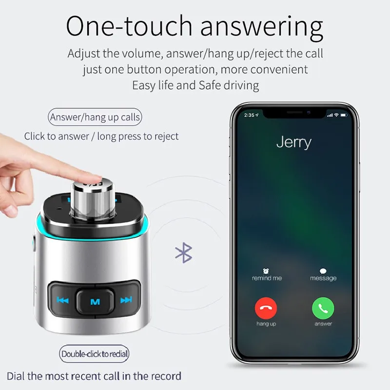 Fm-передатчик для автомобиля, Bluetooth, беспроводной QC 3,0, быстрое зарядное устройство, двойной USB, громкая связь, аудио, MP3 плеер, u-диск, TF кард-ридер, автомобильное зарядное устройство