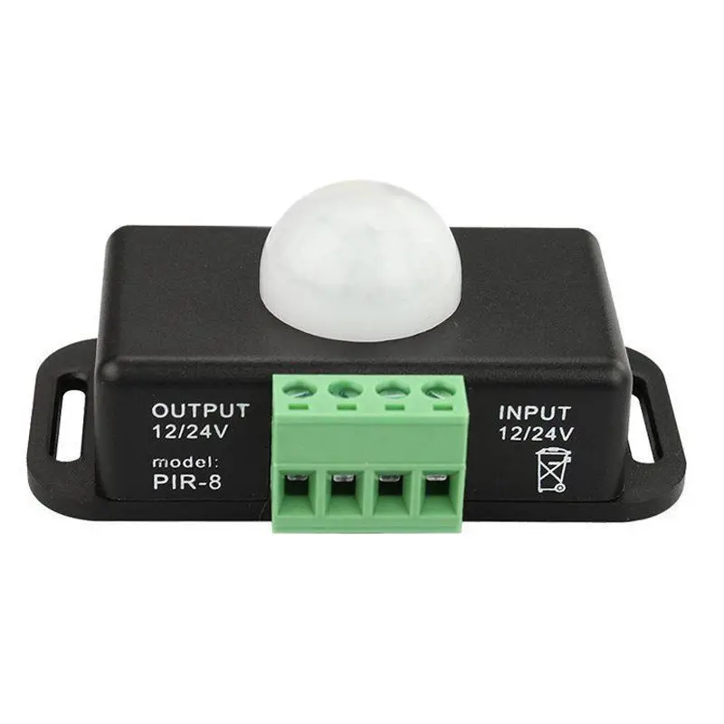 2 X DC 12 V/24 V 8A корпус инфракрасный PIR датчик движения переключатель светодиодный светильник автоматический, черный