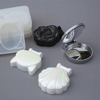 

Mirror Silicone Moulds Transparent Shell Rose Cat Expoy Resin Mould DIY Craft Crystal Makeup Tools Jewelry Making Supplies