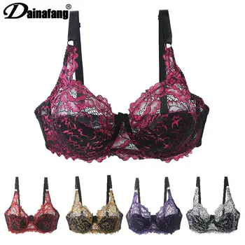 DaiNaFang Lace Embroidered Bras Women Push Up Underwear Sexy Ladies Large BH Tutible Adjusted Bralette Plus Size Lingerie 1