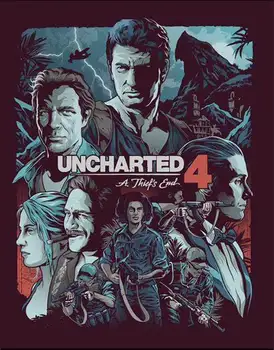 

Lot style Choose Uncharted 4 A Thiefs End New Game Art print Silk poster Home Wall Decor