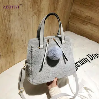 

Fashion Plush Solid Color Crossbody Bag Handbags for Women Street Shoulder Pouch Popular Simple Female Daily Bag