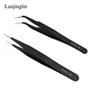 1PC Stainless Steel Straight and Curved Eyelashes Tweezers Eyelash Extension Tweezers Makeup Tools for False Eyelashes 1