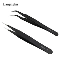 1PC Stainless Steel Straight and Curved Eyelashes Tweezers Eyelash Extension Tweezers Makeup Tools for False Eyelashes 1