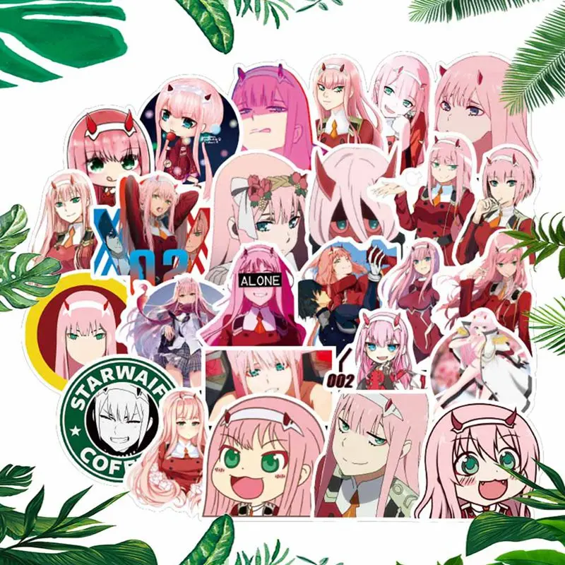 50 шт. DARLING in the FRANXX аниме наклейка s ZERO TWO Скрапбукинг наклейка для ноутбука скейтборд холодильник чемодан