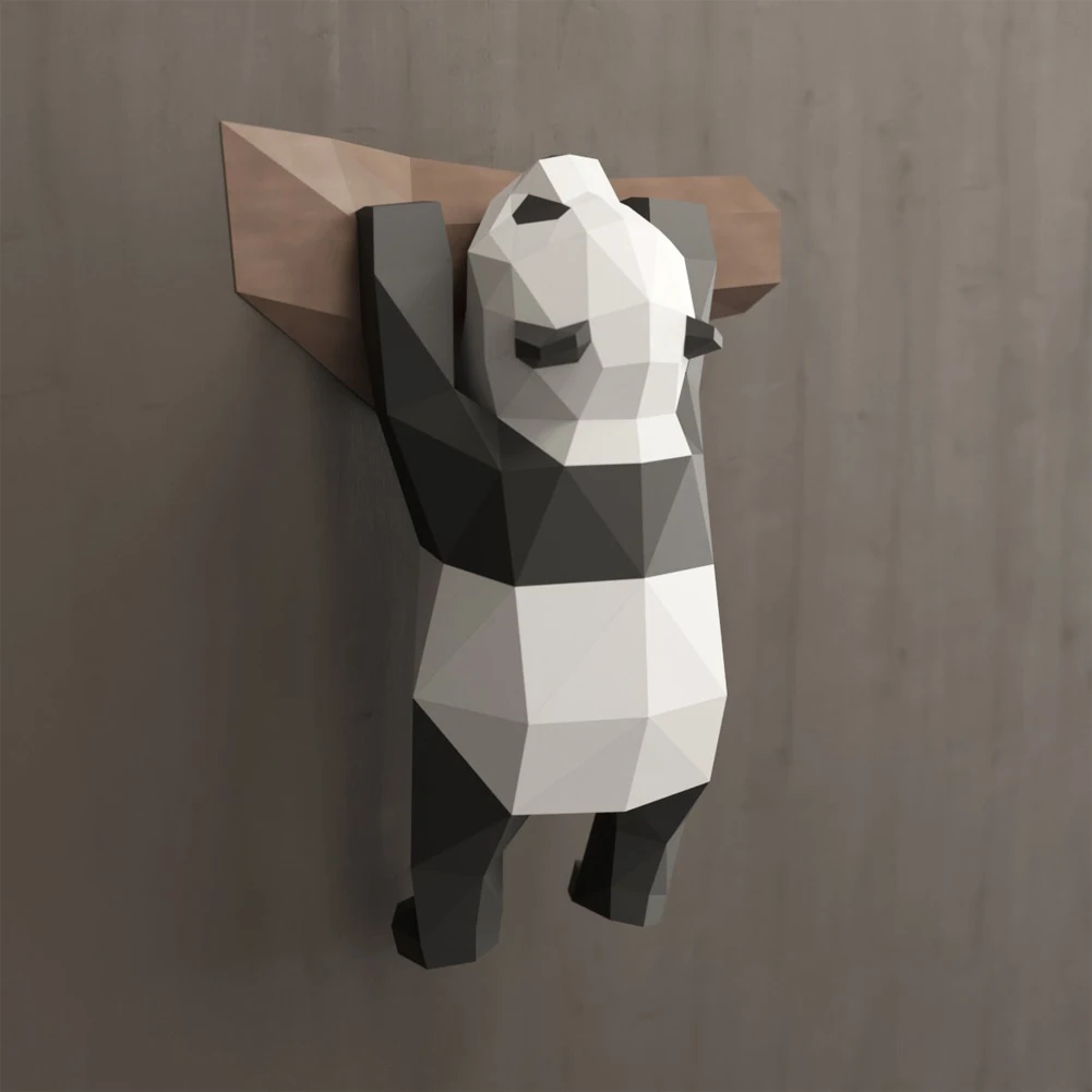 Детская игрушка 3D геометрический орнамент в виде панды подарок милый забавный Сделай Сам настенный висящий ручной работы реквизит для шоу украшения дома вечерние модели бумаги