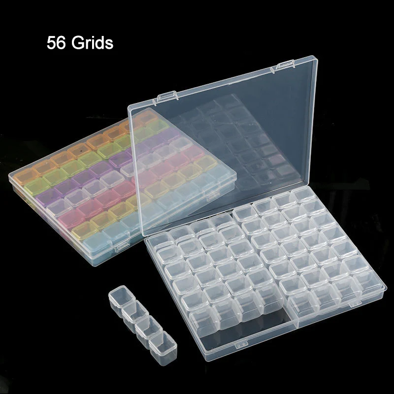 

56Lattices Dismountable Diamond Embroidery Accessories Diamond Painting Boxes Cross Stitch Cases Storage Organizer Home Storage