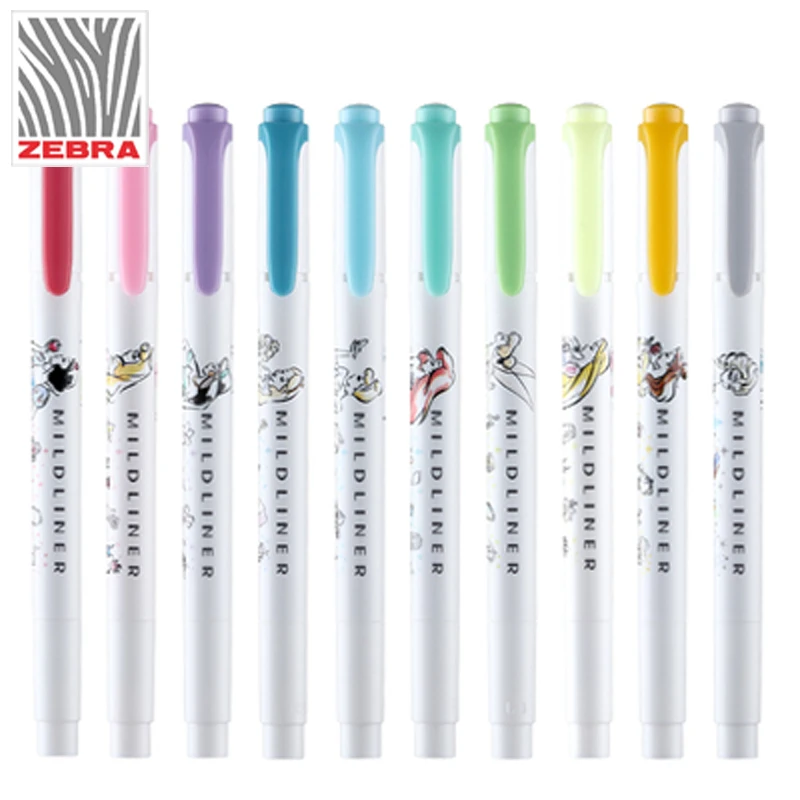 

1pcs Japan ZEBRA WKT7 Princess Style Limited Double-head Highlighter Mildliner Light-colored Marker Mark Key Color Pen WKT12