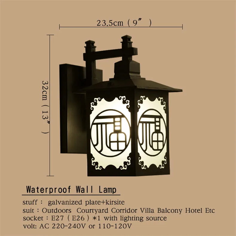 Уличные настенные фонари водонепроницаемый современный Свет Современный Креативный дизайн балкон, двор коридор Вилла Дуплекс отель - Испускаемый цвет: D As Picture