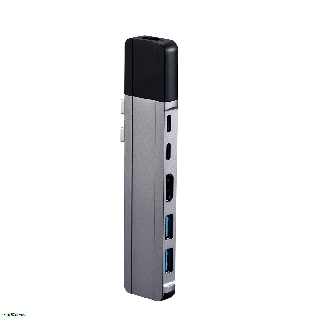 USB C концентратор 6-в-1 Тип usb C Hub адаптер ключ совместим для MacBook Pro 1" 15" Thunderbolt 3, USB-C данных