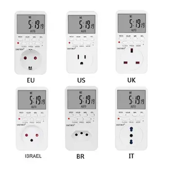 

Digital Timer Socket AC230V Time Relay Programmable EU/US/UK/ISR/BR/IT Plug