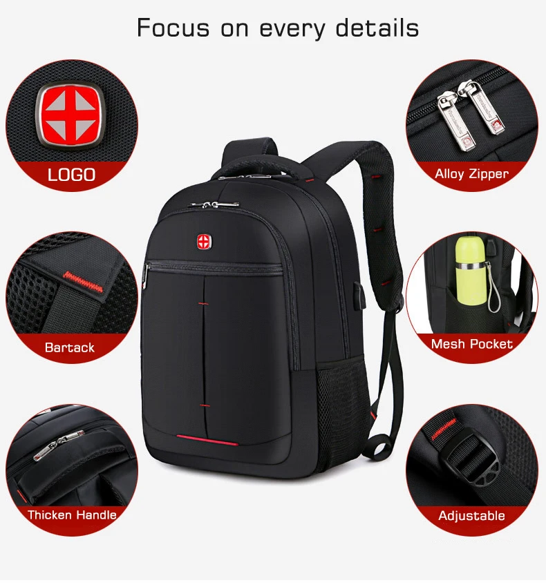Crossten Многофункциональный 15," рюкзак для ноутбука, чехол, сумка, USB порт зарядки, школьный рюкзак, походная дорожная сумка, школьные сумки