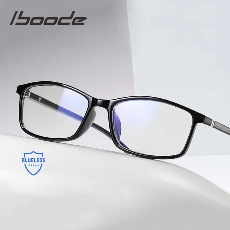 Iboode анти синий свет блокирующие очки для чтения Мужские квадратные очки для компьютера очки с диоптрий+ 1,0 1,5 2,0 2,5 3,0 3,5 4