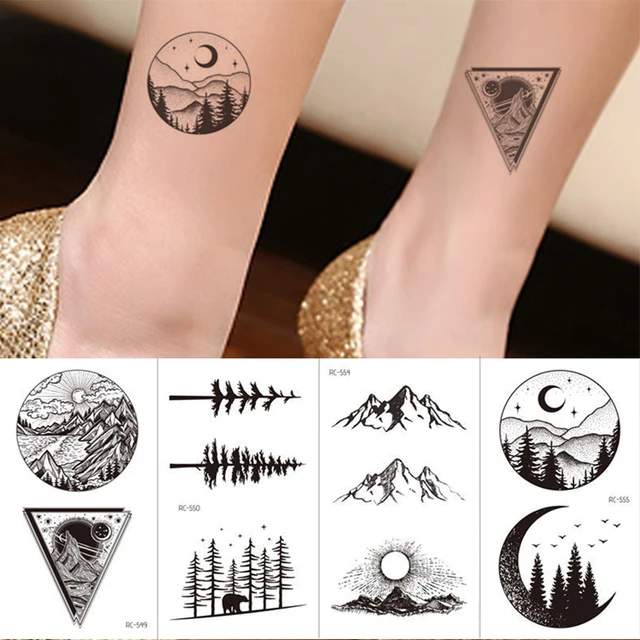 Black Tribal Sun Waterproof Temporary Press on Tattoo Stickers  Etsy  Ireland