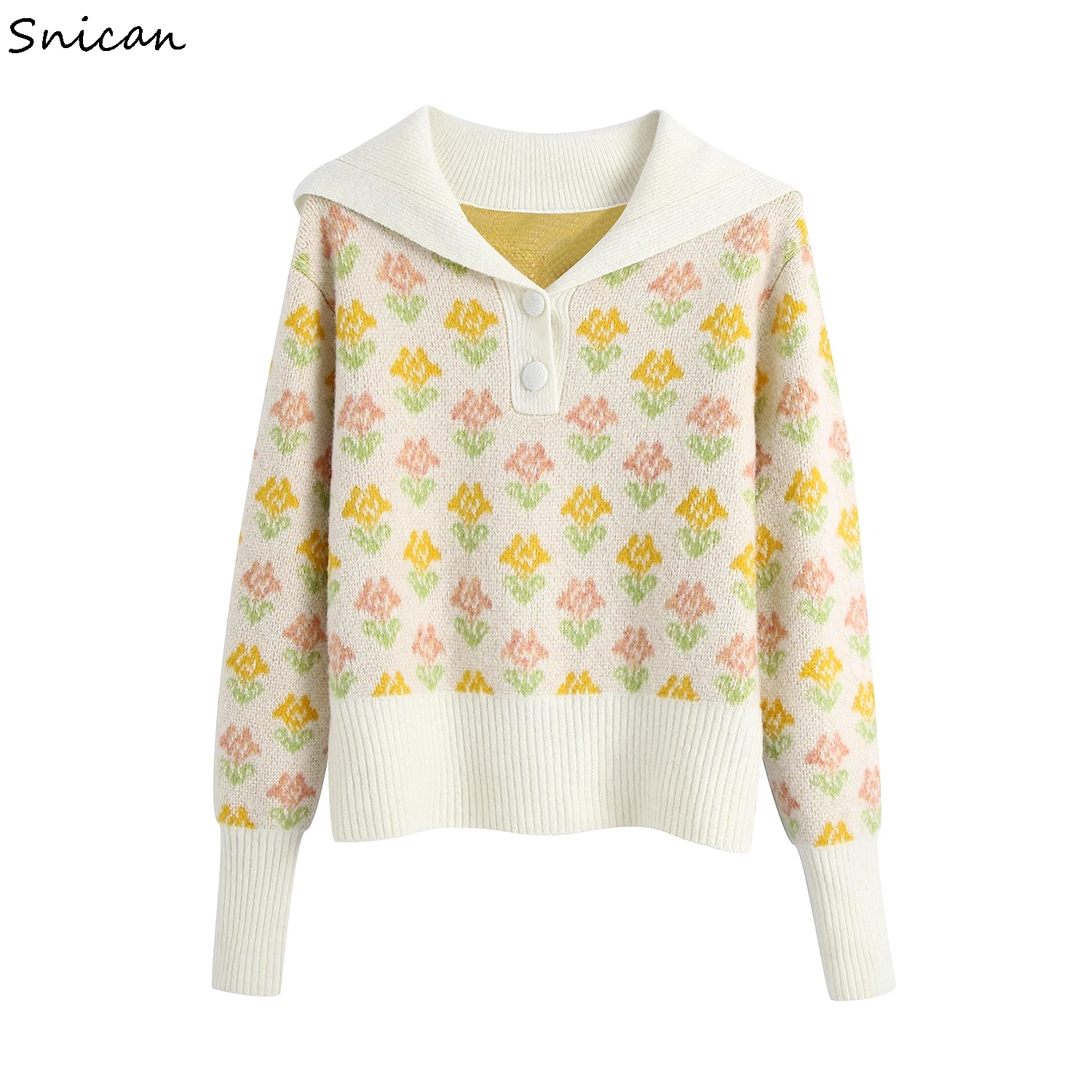 

Snican plaid sweater knitted pullover crop female abrigos veste jumper ladies tops za women pull femme hiver nvierno mujer 2020