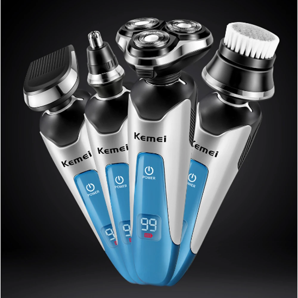 

Kemei KM-5390 4-in-1 Men Electric Shaver Washable Nose Hair Beard Trimmer Razor Washable Shaver Triple Blade Razor