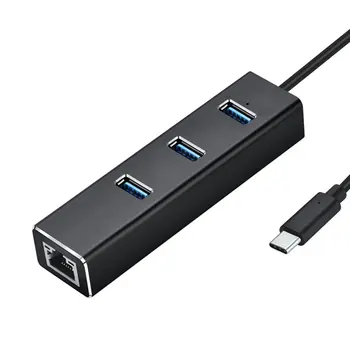 

Type-c 3.0HUB + Gigabit Hub 3 Ports USB 3.0 Gigabit Ethernet LAN Rj45 Network Adapter Hub to 1000mbps