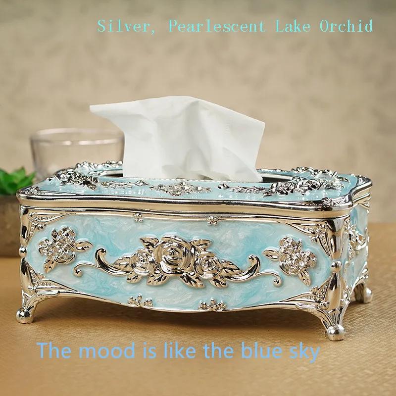 European style hotel desktop living room dining room home decoration tissue box acrylic waterproof toilet dustproof tissue holde 2
