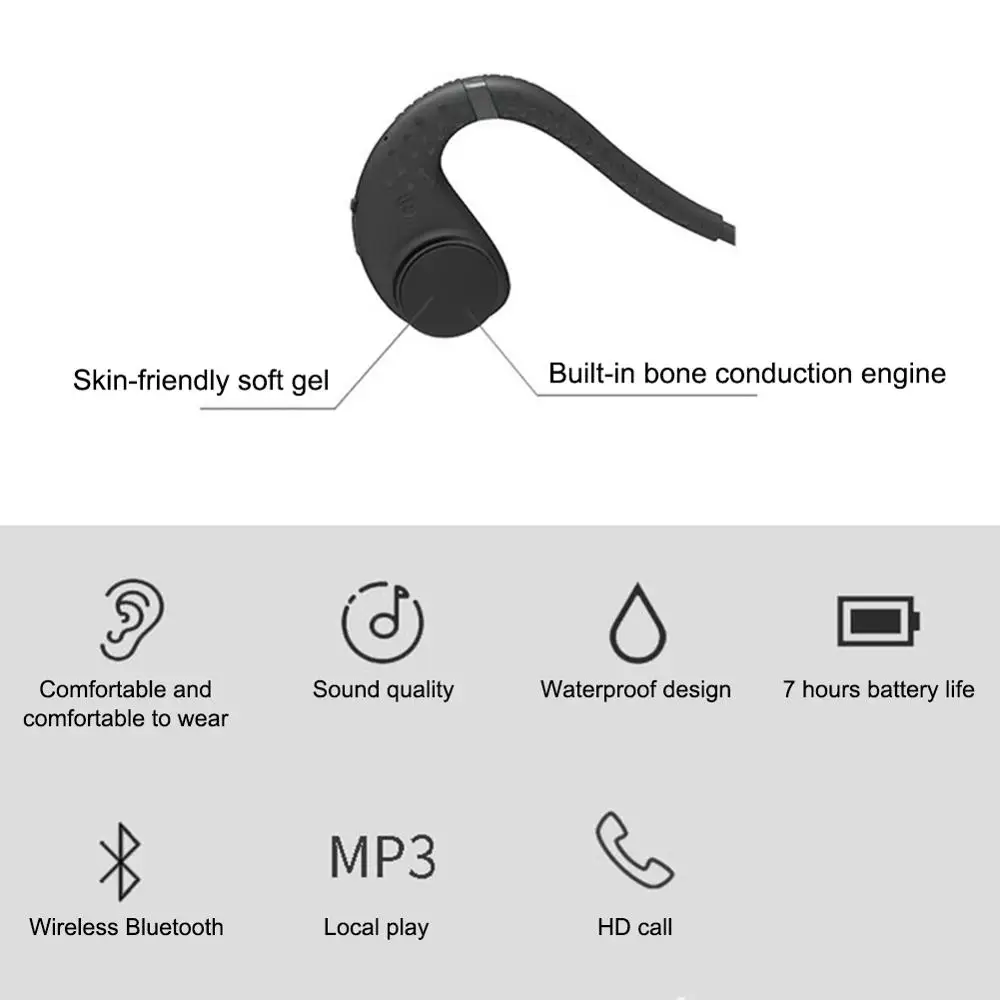 A500 Bluetooth V5.0 привод наушники беспроводной Крюк дизайн удобный мобильный телефон альтернативный наушник для левого/правого уха гарнитура