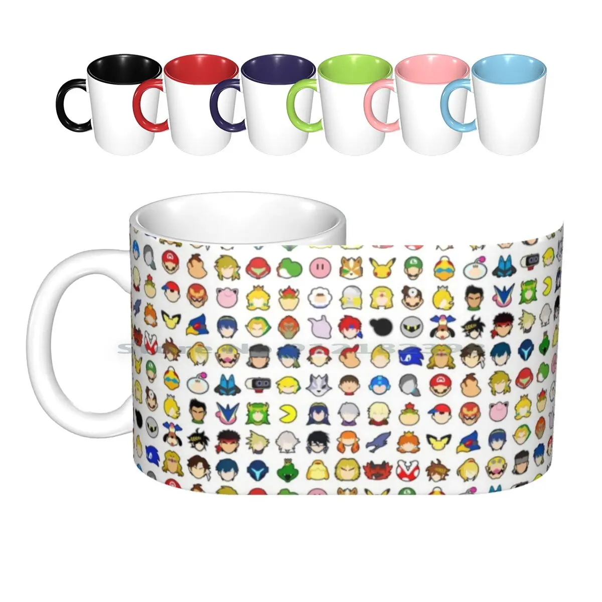 Icone Di Stock Di Personaggi Super Smash Bros Ultimate-Ordine Di Aspetto (Disposizione 1 Di 4) Tazze In Ceramica Tazze Da Caffè Tazza Da Tè Al Latte