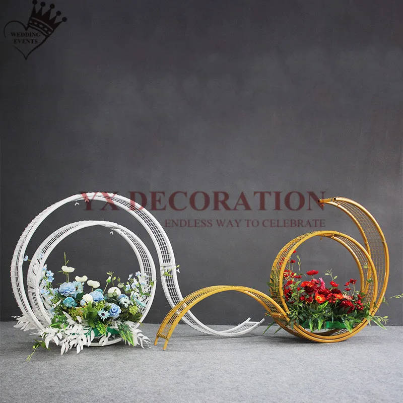 

New Design Round Arch Props Stand Backdrop Stent Single Arch Flower Outdoor Lawn Rack Wedding Event Decoration