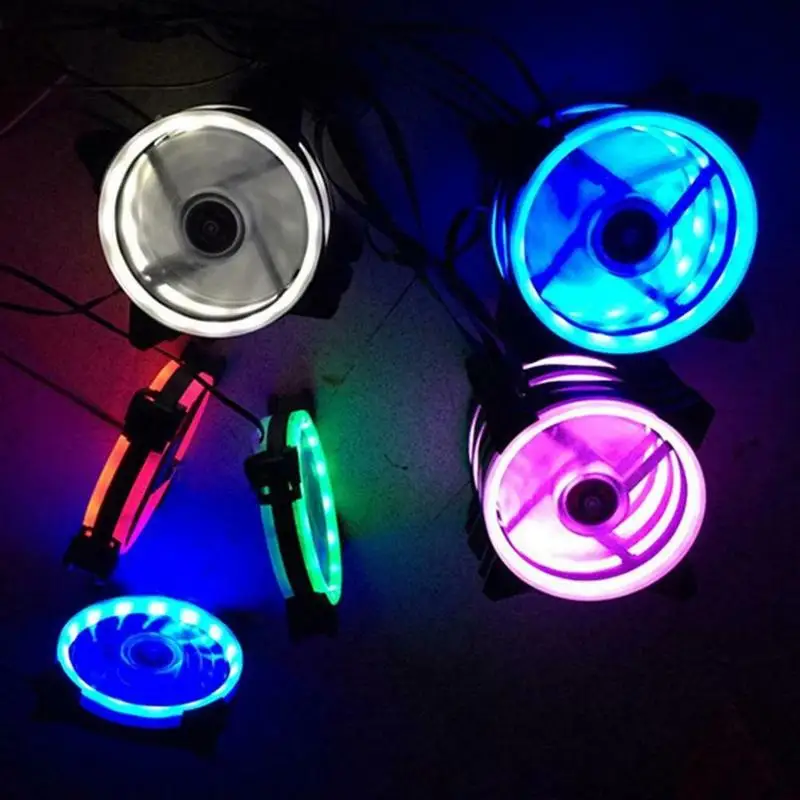 RGB чехол, Круглый охлаждающий вентилятор, cpu, светодиодный, 120 мм, для компьютера, чехол, PC, 12 см, кулер для воды, радиатор, DC 12 В, радиатор