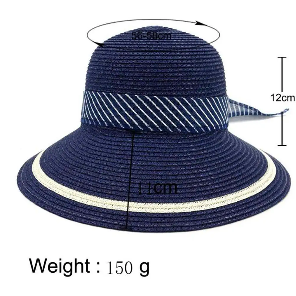Уличная женская соломенная шляпа с широкими полями с бантом forSummer Sun Hat