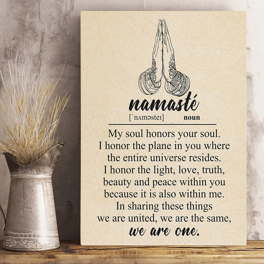 Namaste Definizione Stampa Zen Yoga Wall Art Canvas Painting Vintage Room Picture Modern Minimalist Poster Modern Home Decor