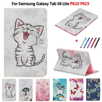 

Coque For Samsung Tab S6 Lite Case Cute Cat Unicorn Puppy Butterfly Leather Tablet Cover Funda for Galaxy Tab S6 Lite P610 P615